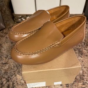 Brown leather loafers